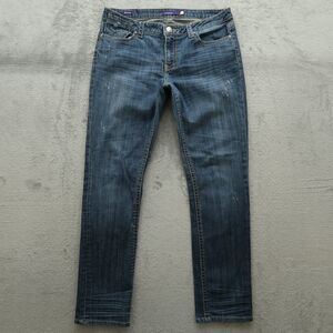 VIGOSS Jeans Junior's Size 11 Blue Mid-Rise Skinny Denim 31" Inseam Distressed